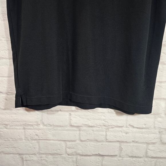 A Tommy Hilfiger Black Polo Shirt for Men Size L Short Sleeve Striped Sleeves - Picture 4 of 9